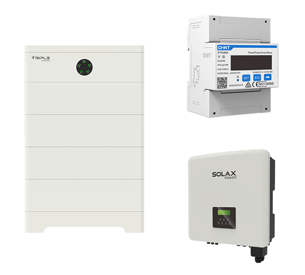 T-BAT HS 10.0 + X3-Hybrid 6.0 D G4.2 Master Box MCS0800 + Basis T-BAT-SYS-HV-S2.5 DTSU666-D Smart Meter X3-HYBRID-6.0-D G4.2 X3-EPS-Box Pocket LAN 3.0 Pocket Wifi 3.0 Pocket Wifi 3.0-P X3-EPS-Parallel Box 60kW G2 X3-Matebox Advanced, 3-phasige Umschaltein
