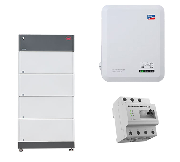 B-Box HVS 10.2 + STP 6.0 Smart Energy Home Manager 2.0 Battery-Box Premium HVS 2,56 kWh Sunny Tripower 6.0 SE B-Box Premium HV BCU + Base 2.0 Einschraub-Heizkörper AHIR-BI-Plus-3.5 eCharger EVC22-3AC-20, 22 kW