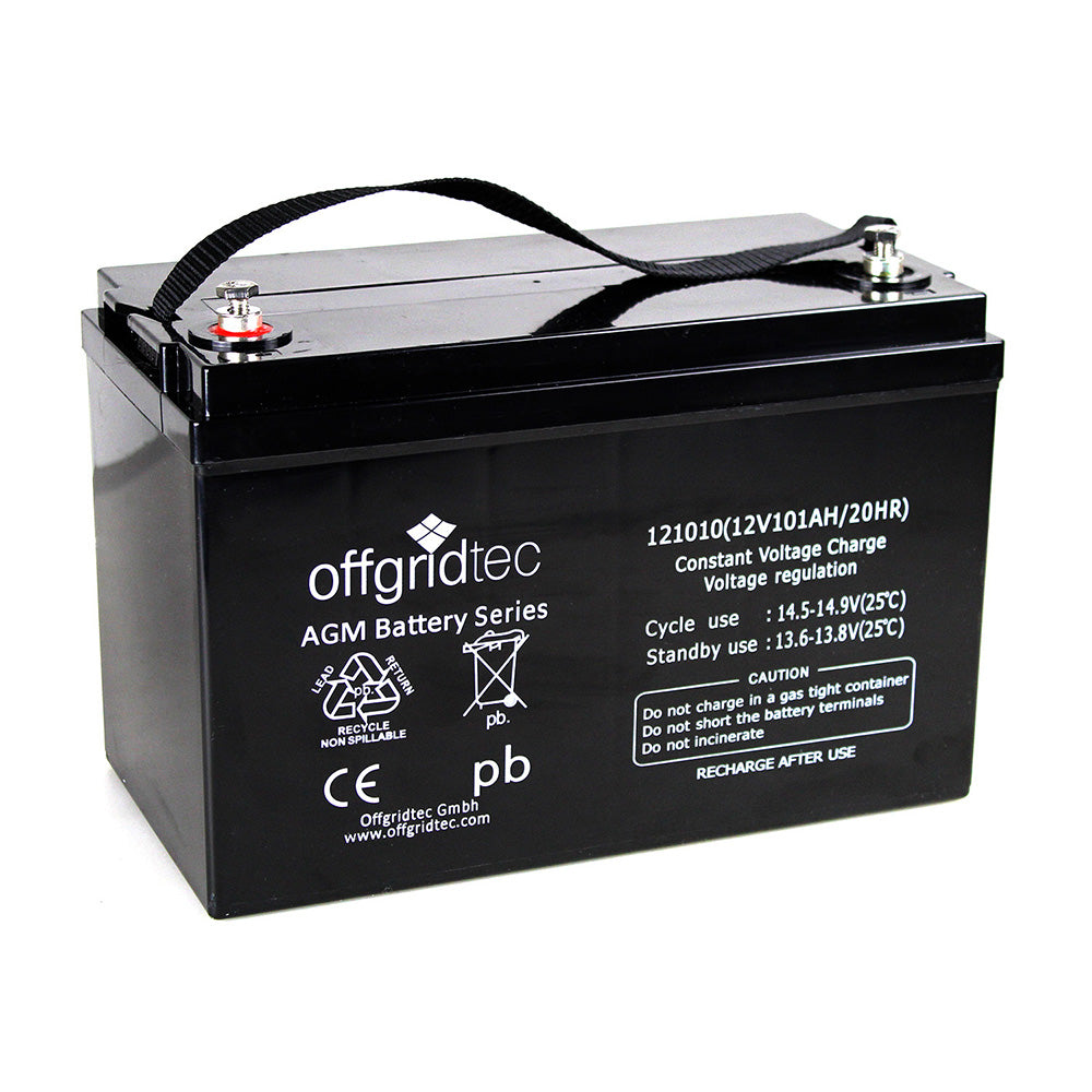 Offgridtec® 100 Watt Solaranlage BIG-L 100W 101Ah 12V Komplettsystem