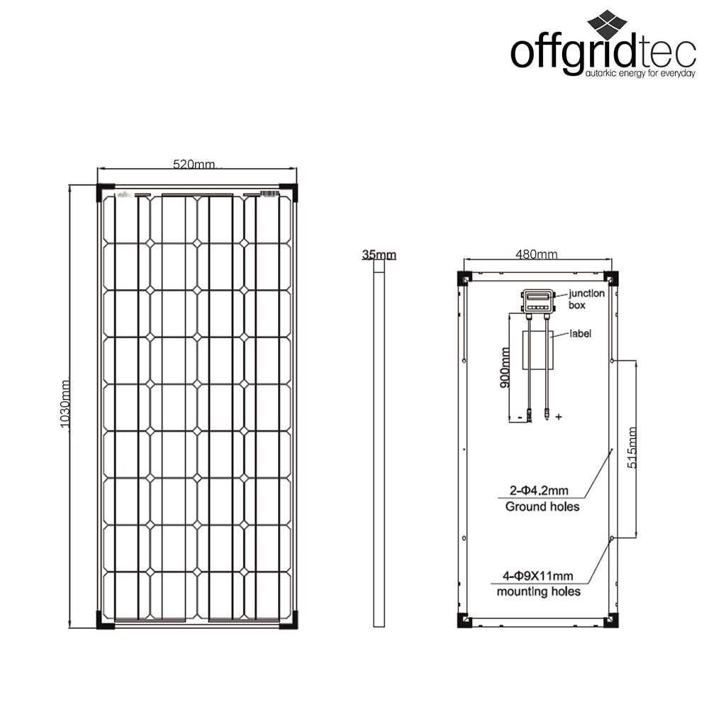 Offgridtec® basicPremium-L 100W Solaranlage 12V Komplettsystem