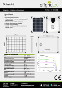 Offgridtec® 10W MONO 12V Solarpanel