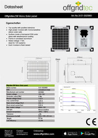 Offgridtec® 5W Mono 12V Solarpanel