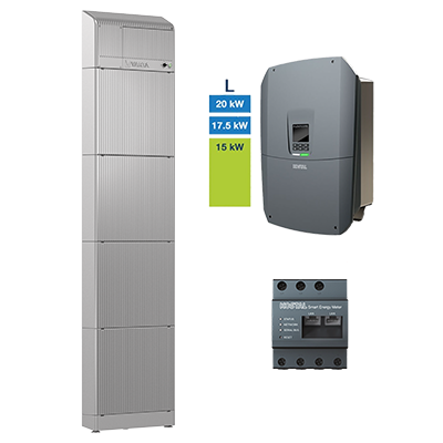 VARTA.wall 20 + Plenticore L G3 SMART ENERGY METER G2 VARTA.wall Speichermodul VARTA.wall Master Unit + Sockel PLENTICORE G3 – L ENECTOR AC Wallbox, 3.7/11 kW