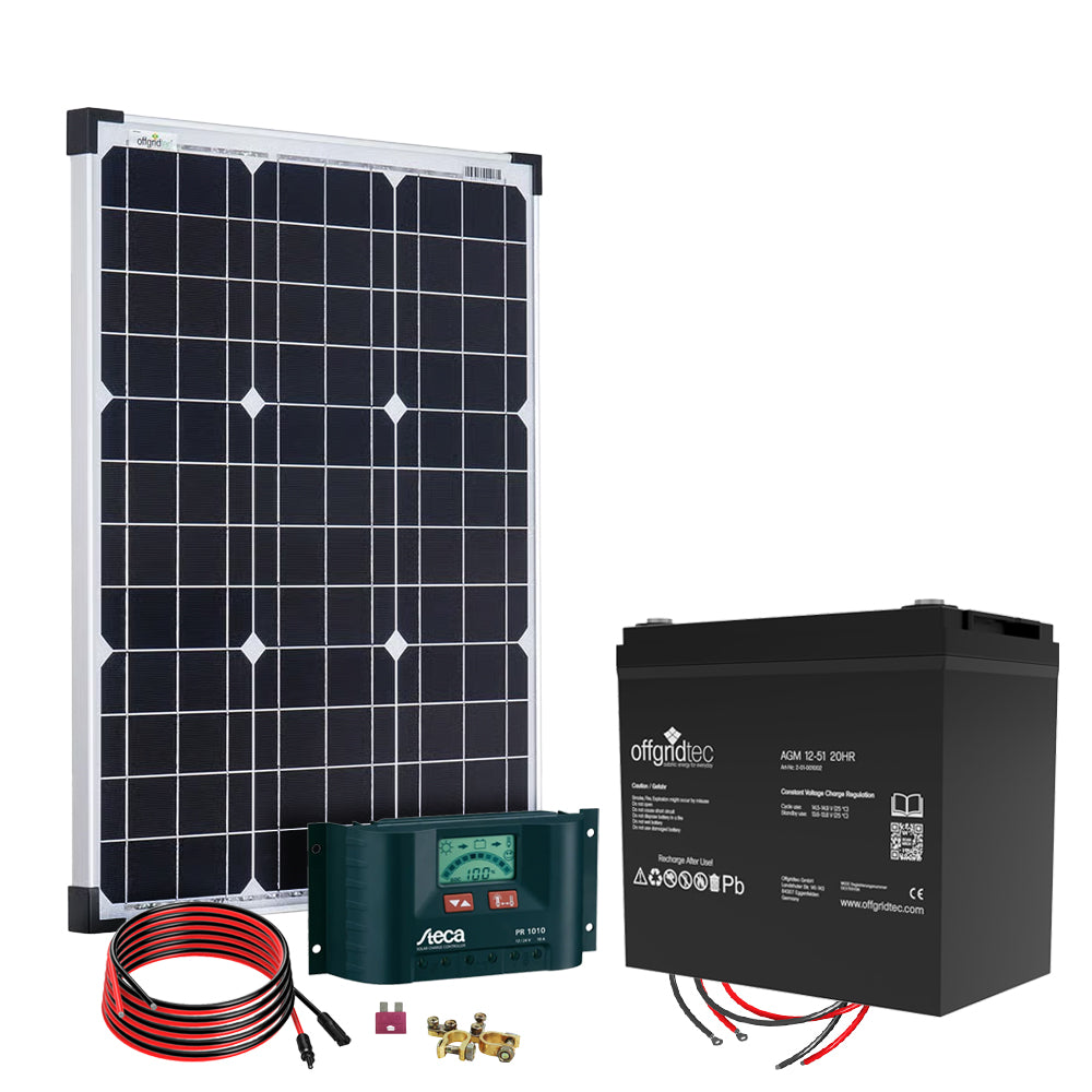 Offgridtec® 50 Watt Solar Set - BIG S 50W/50Ah/12V Solar-Komplettsystem