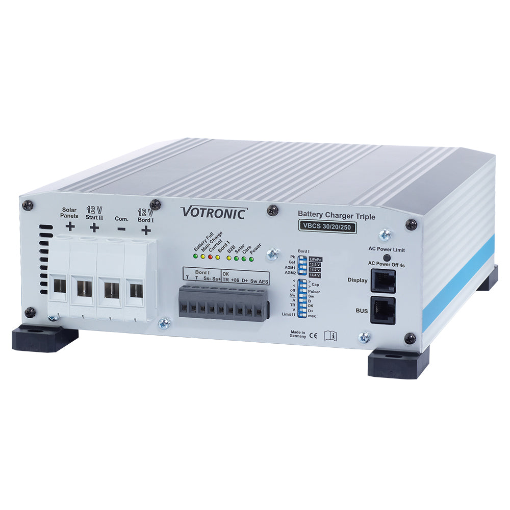 Offgridtec mTriple Flex S Wohnmobil Solaranlage mit 1 x 120W Solarmodul 30/20/250 Votronic Triple Charger und 1247 Charge Control Display