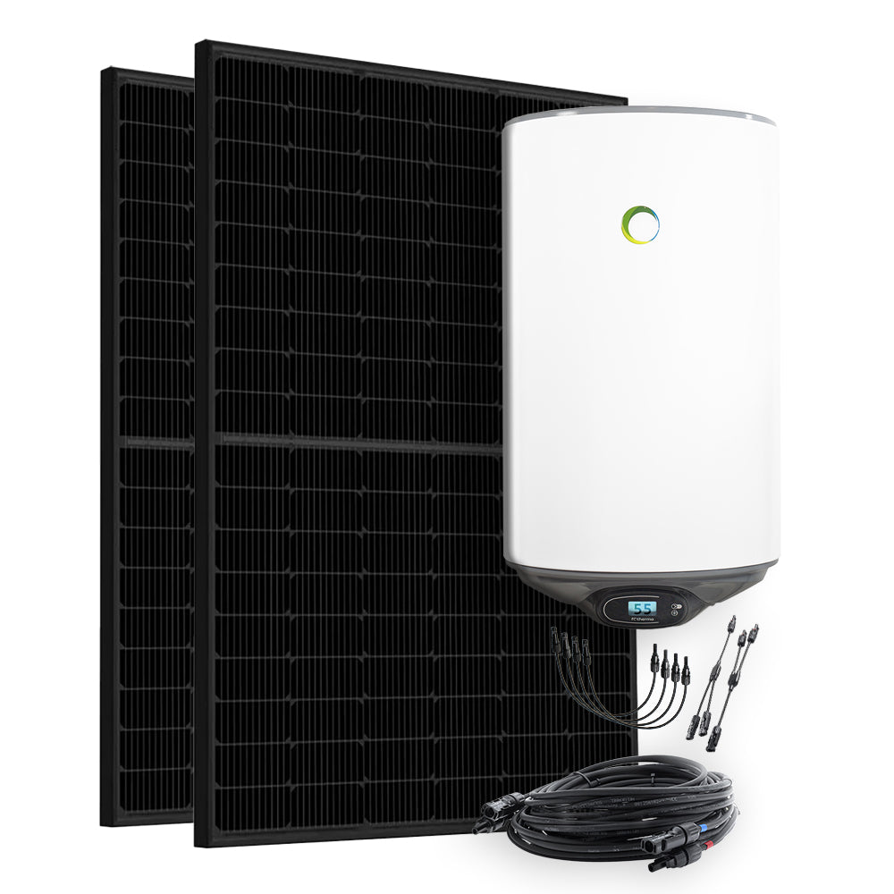 900W Solaranlage mit 80l Fothermo Boiler zur Warmwasseraufbereitung für Garten- oder Berghütte