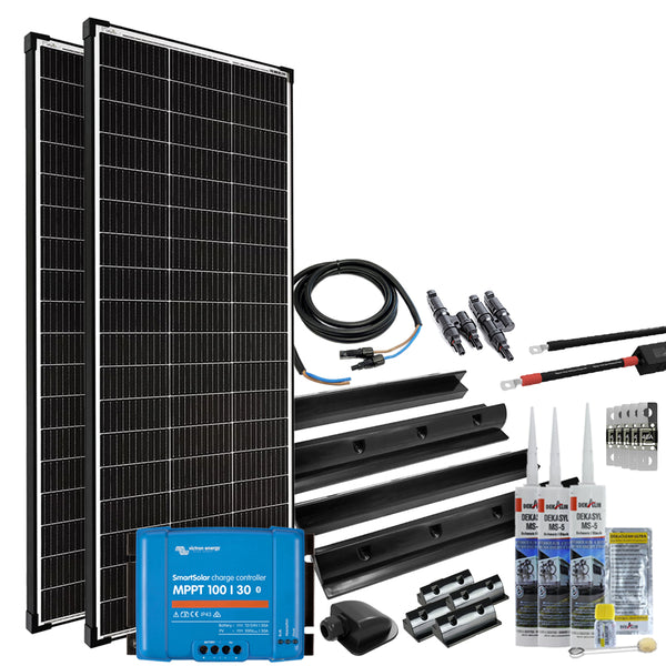 Offgridtec mPremium+ XXL 400W 12V mit Victron SmartSolar MPPT 100/30 Caravan Solaranlage