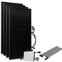 Offgridtec® Solar-Direct 1800W HMS-1600-4T Solaranlage Full Black Schuko-Anschluss - 5m Anschlusskabel – Ohne Halterung