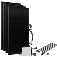 Offgridtec® Solar-Direct 1800W HMS-1600-4T Solaranlage Full Black Schuko-Anschluss - 10m Anschlusskabel – Ohne Halterung