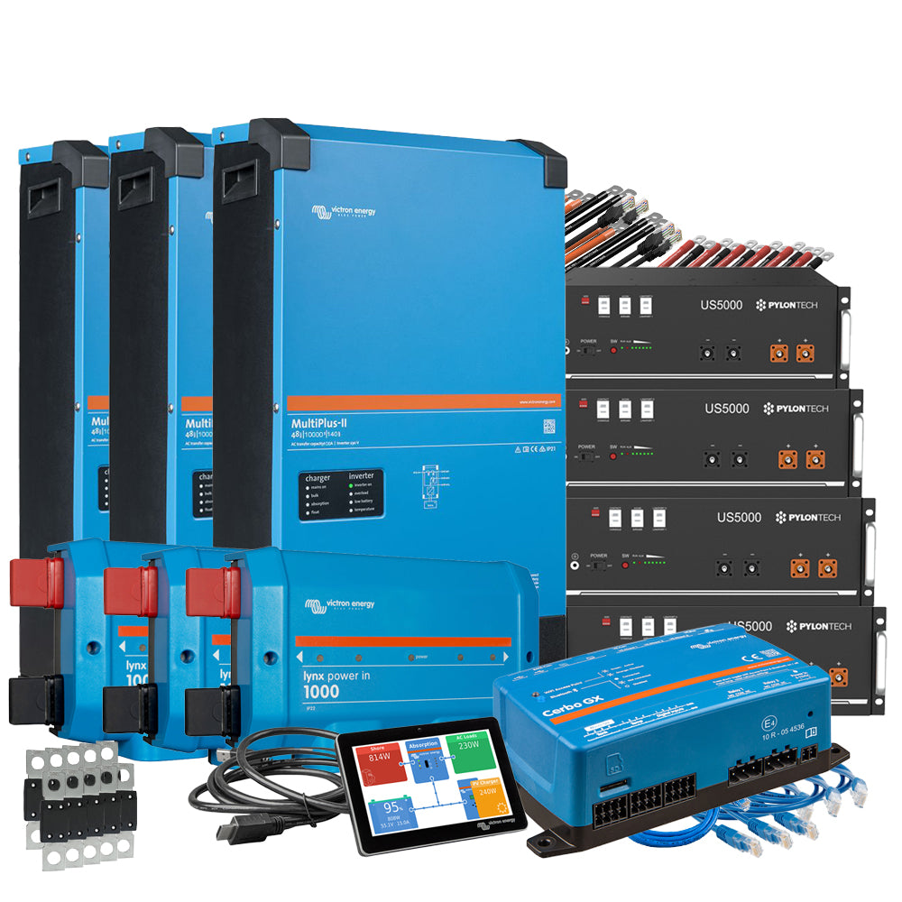 Offgridtec Backup-Kit 19,2kWh Pylontech LiFePO4 Akku - Victron MultiPlus II 48/10000 Wechselrichter 3-Phasig