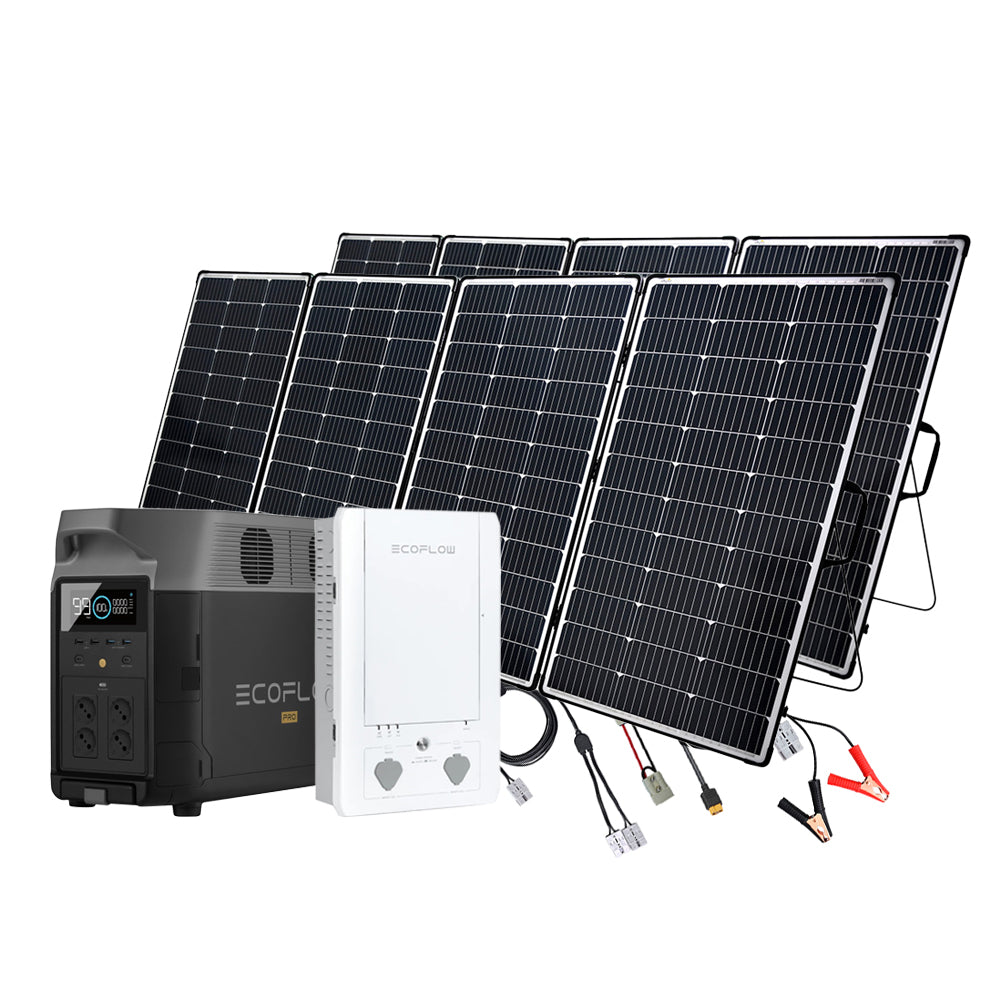 SparBundle Ecoflow Delta Pro Powerstation mit 2 x 400W Offgridtec Solarmodul und Smart Home Panel