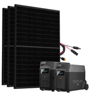 SparBundle Ecoflow Delta Pro Powerstation mit 3 x 430W Gerahmtes Solarmodul und 3,6kWh Zusatzbatterie