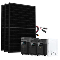 SparBundle Ecoflow Delta Pro Powerstation mit 3 x 430W Gerahmtes Solarmodul und 2 x 3,6kWh Zusatzbatterie