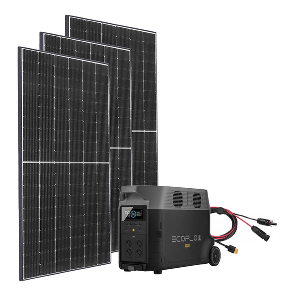 SparBundle Ecoflow Delta Pro Powerstation mit 3 x 430W Gerahmtes Solarmodul