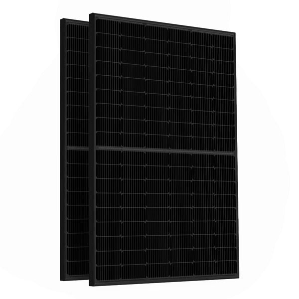 Offgridtec® Solar-Direct 860W HMS-800W-2T Balkonkraftwerk Bifazial Full Black Schukosteckdose - 5m - Montageset Ziegeldach mit Stromzähler