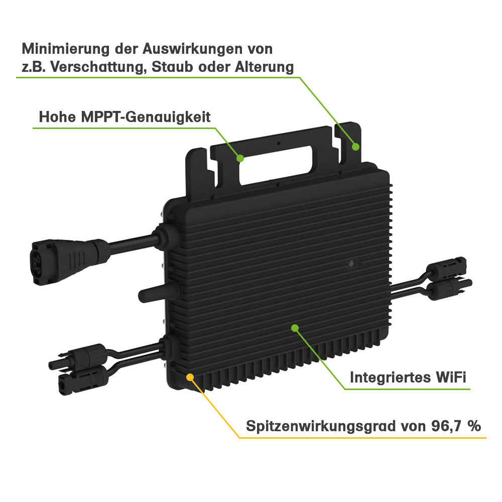890W Balkonkraftwerk Hoymiles HMS-800W-2T 445W Trina Solar Module