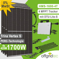 Offgridtec Balkonkraftwerk 1780W Blackframe Mini-PV Solaranlage inkl. HMS-1600-4T und DTU-Lite-S