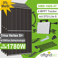 Offgridtec Balkonkraftwerk 1780W Blackframe Mini-PV Solaranlage inkl. HMS-1600-4T und DTU-Lite-S