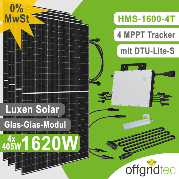 Offgridtec Balkonkraftwerk 1800W HMS-1600-4T DTU-Lite-S Trina Solar 445W Mini-PV Solaranlage