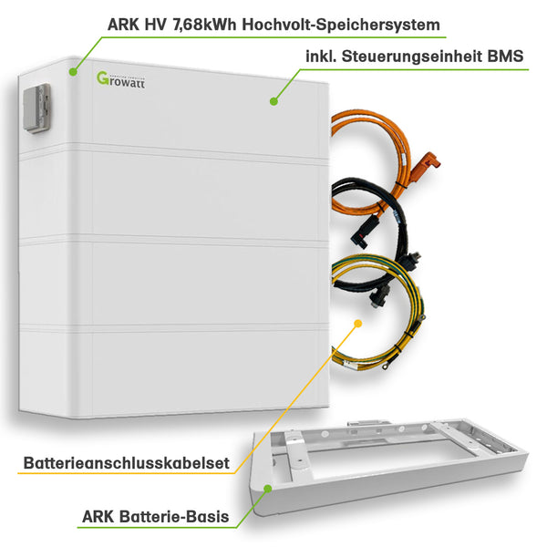 Growatt Nachrüstsatz 7,68kWh für bestehende PV Anlagen 3-phasig SPA 5000 Hybrid-Inverter LiFePO4-Speicher