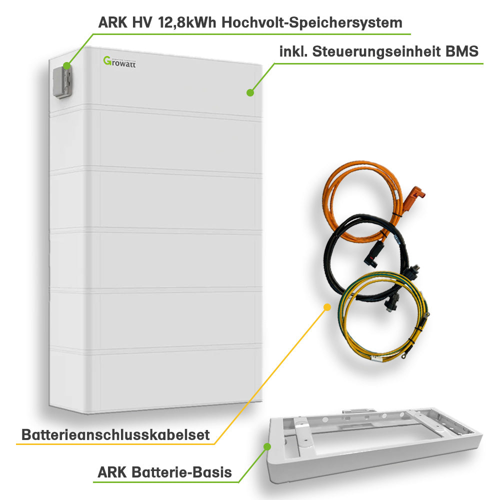 Growatt Nachrüstsatz 12,8kWh für bestehende PV Anlagen 3-phasig SPA 5000 Hybrid-Inverter LiFePO4-Speicher