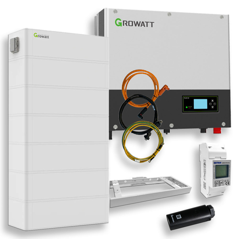 Growatt Nachrüstsatz 15,35kWh für bestehende PV Anlagen 3-phasig SPA 5000 Hybrid-Inverter LiFePO4-Speicher