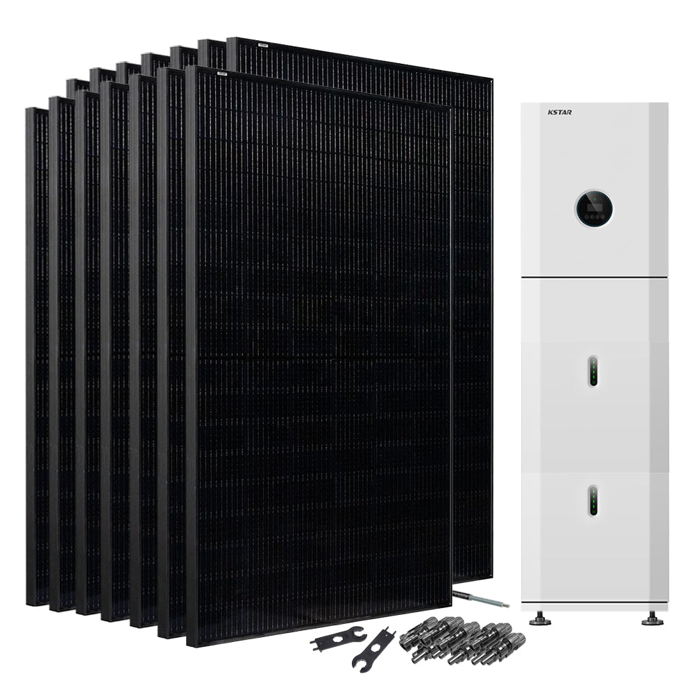 KStar 10,2kWh ESS Hybrid-System 6,45kWp Luxen Bifazial Full Black 3-phasig