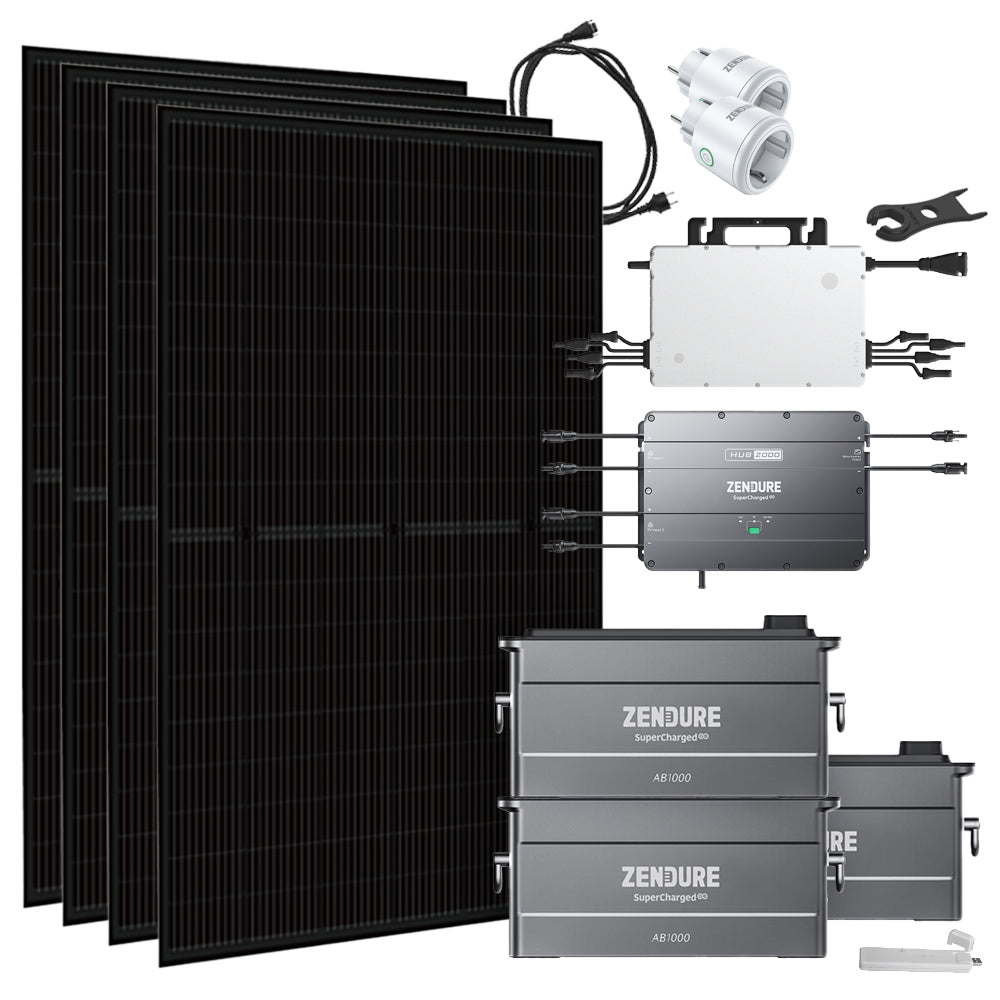 Offgridtec® Solar-Direct 2,88kWh 1800W HMS-1600-4T Solaranlage Bifazial Hausnetz-Einspeisung - 10m HMS-Anschlusskabel - DTU-Lite-S