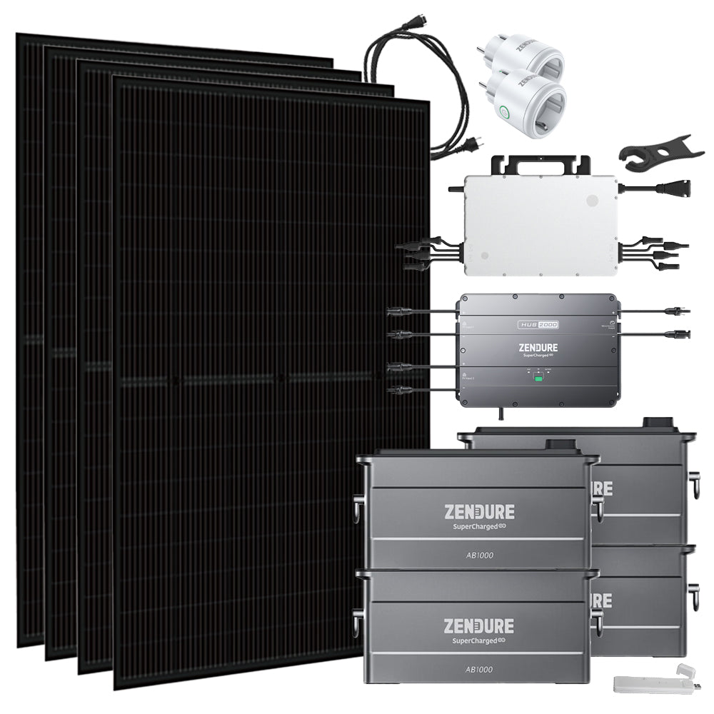 Offgridtec® Solar-Direct 3,84kWh 1800W HMS-1600-4T Solaranlage Bifazial Hausnetz-Einspeisung - 10m HMS-Anschlusskabel - DTU-Lite-S