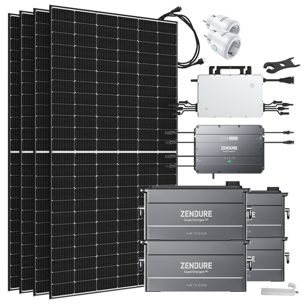 Offgridtec® Solar-Direct 3,84kWh 1800W HMS-1600-4T Solaranlage Bifazial Hausnetz-Einspeisung - 10m HMS-Anschlusskabel - DTU-Lite-S