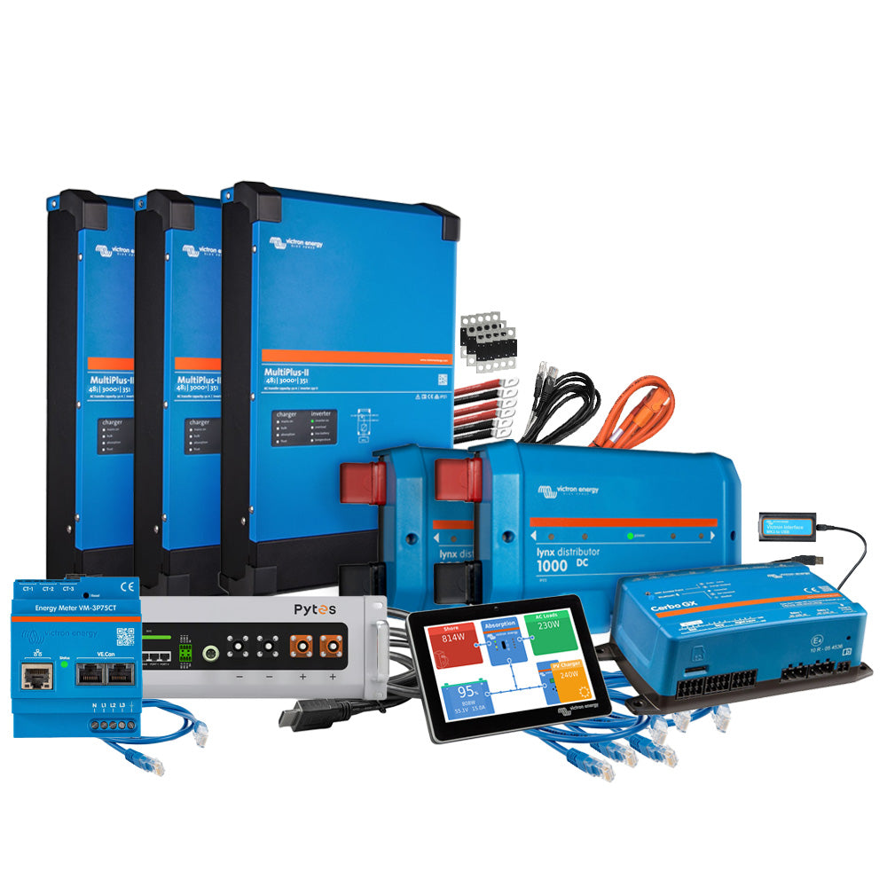 Offgridtec Backup-Kit 5,12kWh Pytes V5a Akku - Victron MultiPlus II 48/3000 Wechselrichter 3-Phasig mit Stromzähler