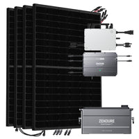 Zendure SolarFlow 960 Wh 1720W HMS-800W-2T Balkonkraftwerk Bifazial Full Black - 5m Anschlusskabel