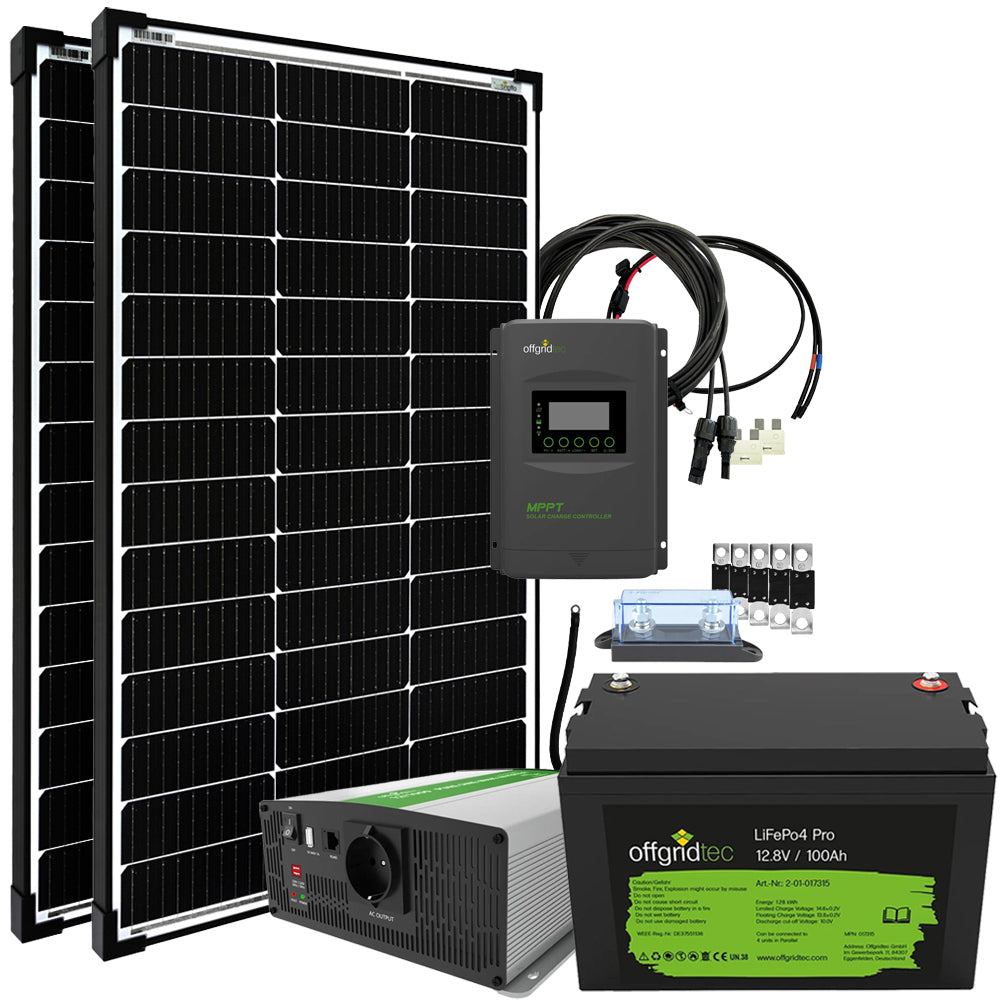 Offgridtec® Autark Pro M 200W Solaranlage - 1500W AC Leistung 100Ah LiFePO4 Akku