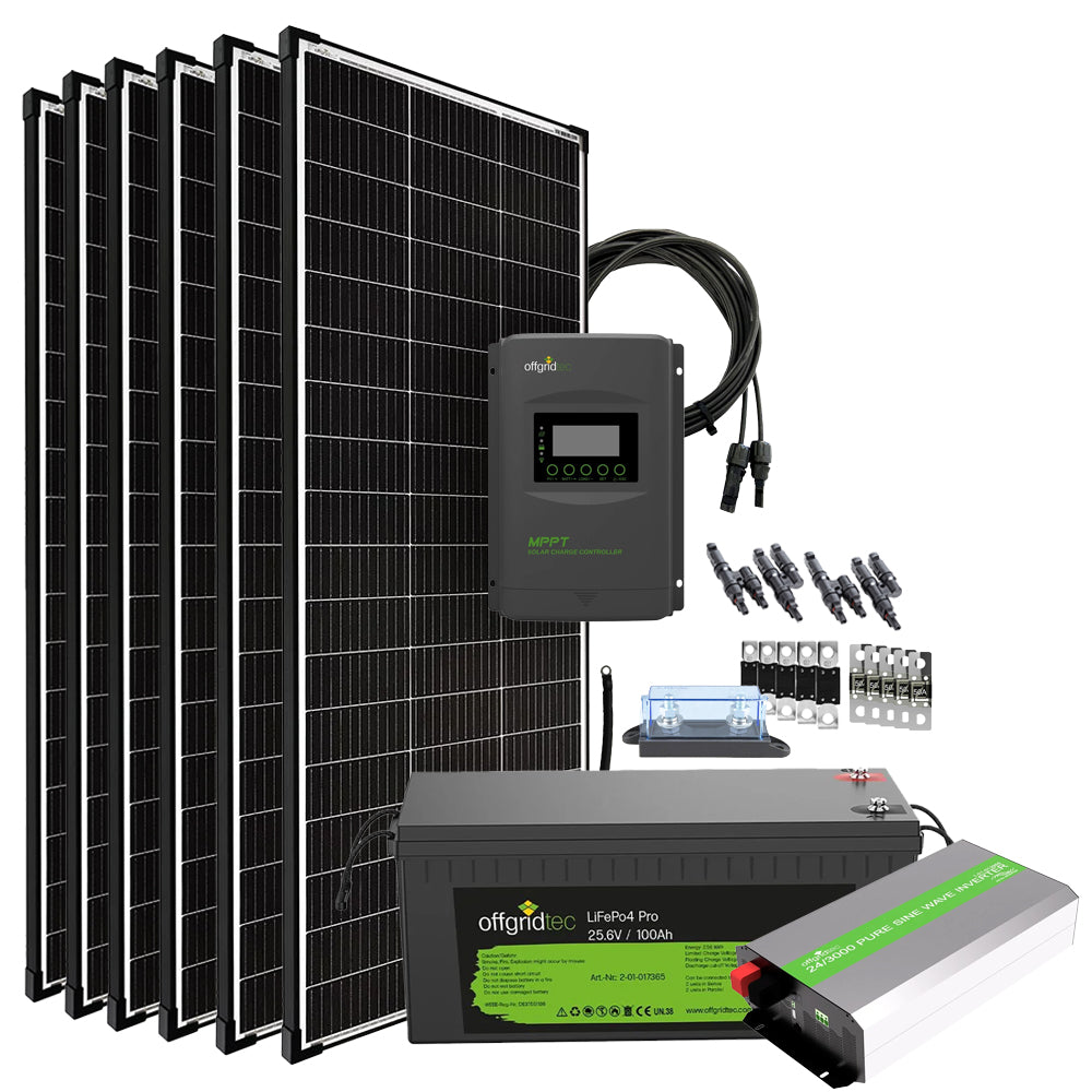 Offgridtec® Autark Pro XXL 24V 1200W Solaranlage - 3000W AC Leistung 200Ah LiFePO4 Akku