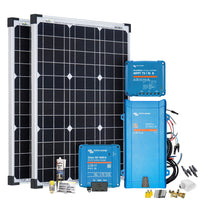 Offgridtec Mobil VeCore S 100W Wohnmobil Solaranlage inkl. MultiPlus12/800/35 Wechselrichter, Batterieladegrät und Laderegler - weiß