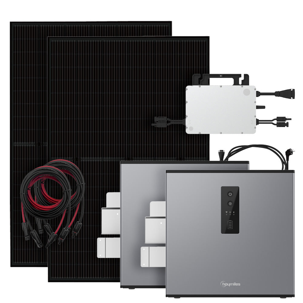 900W Balkonkraftwerk mit 4,48kWh Hoymiles MS-A2 Speicher HMS-800W-2T + Wandhalterung