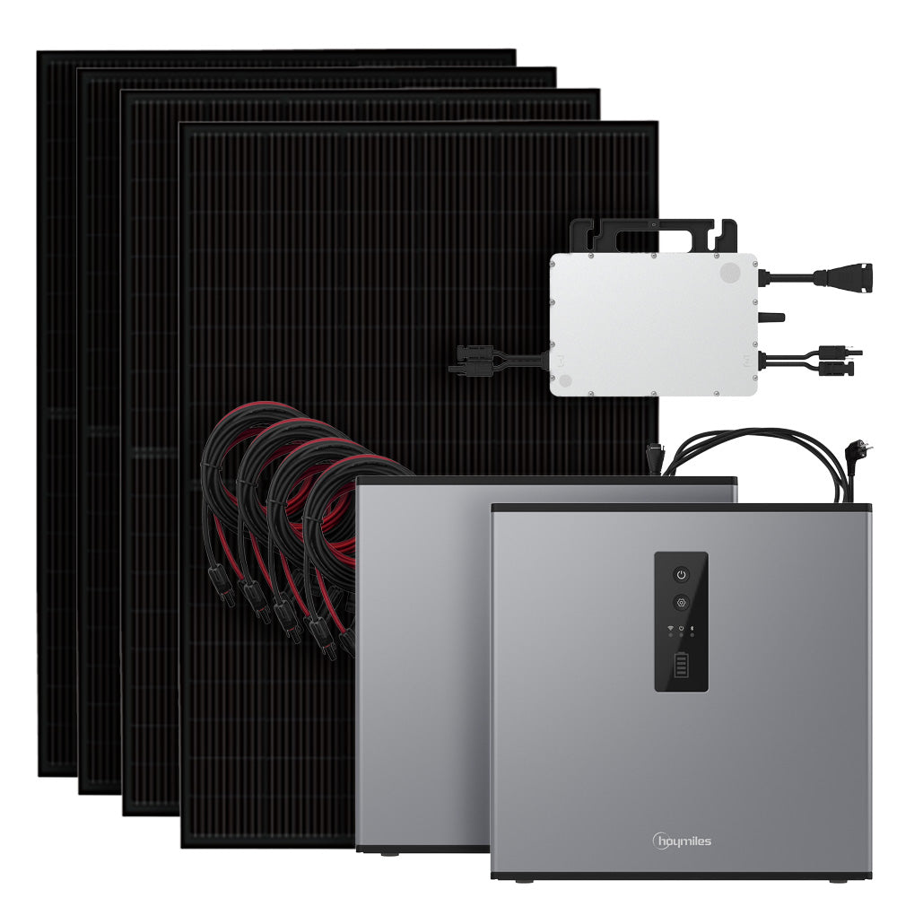 1800W Balkonkraftwerk mit 4,48kWh Hoymiles MS-A2 Speicher HMS-1600-4T