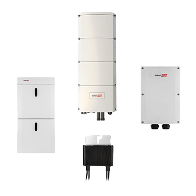 HOME BATTERY 9,2 kWh + SE10K-RWB + S440 + BACKUP POWER OPTIMIZER S440 SE10K-RWB48BFN4 HOME HUB WITH BACKUP Home Backup Interface Three Phase TOP COVER KIT HOME BATTERIE KABELSET HOME BATTERIE-HOME BATTERIE KABELSET HOME BATTERIE-HUB INVERTER (RWB) FLOOR S