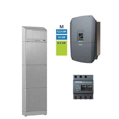 VARTA.wall 15 + Plenticore M G3 SMART ENERGY METER G2 VARTA.wall Speichermodul VARTA.wall Master Unit + Sockel PLENTICORE G3 – M ENECTOR AC Wallbox, 3.7/11 kW