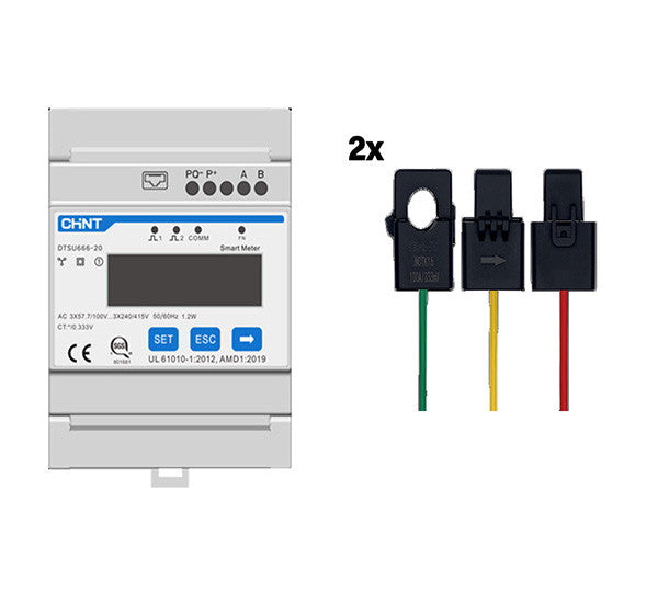 Smart Meter DTSU666-20 mit 2 CT Sets 100A 3-PHASE METER DTSU666-20 CT-SET FOR DTSU666-20 (100A)