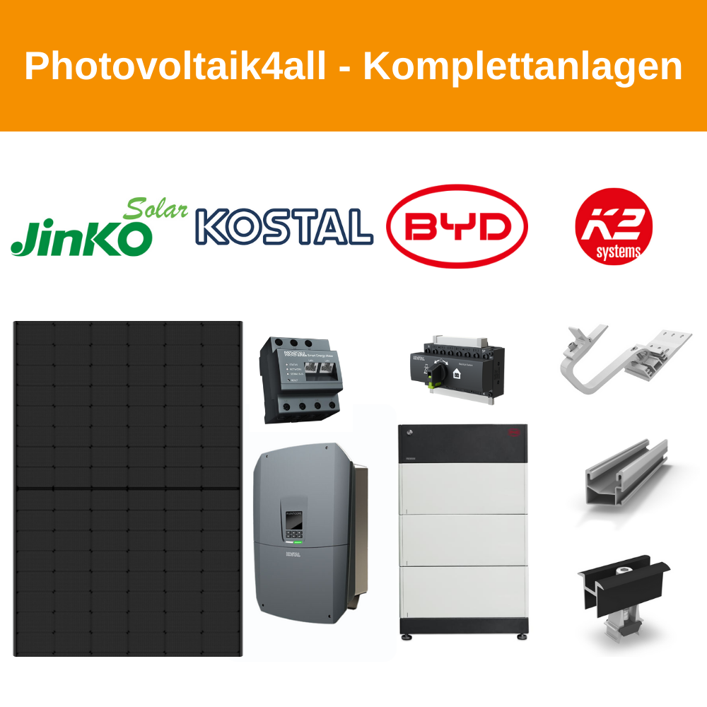 15 kWp Jinko Solar PV-Anlage + Kostal PLENTICORE L G3 + BYD HVM 13.8