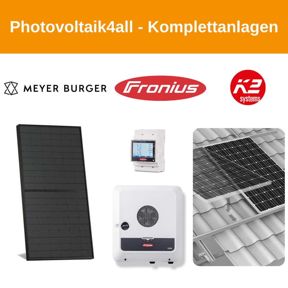 10 kWp Meyer Burger PV-Anlage mit K2 Einlegesystem Fullblack