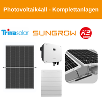 22 kWp Trina - Sungrow Flachdach Komplettanlage mit Speicher