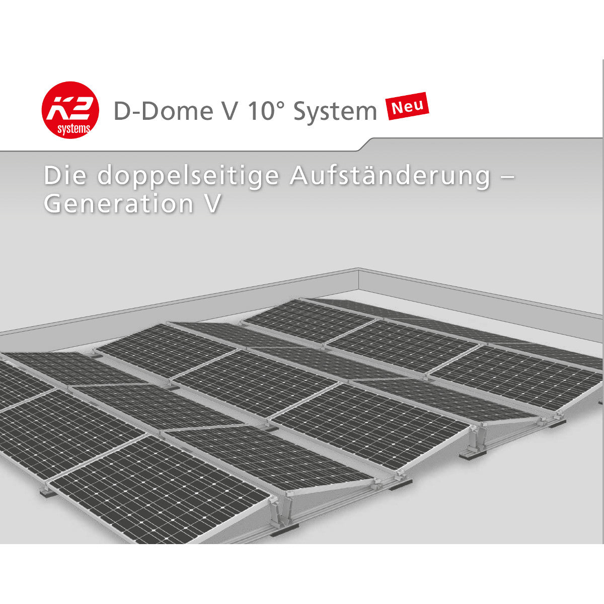 30 kWp Heckert PV-Anlage K2 D-Dome Flachdach Ost-West