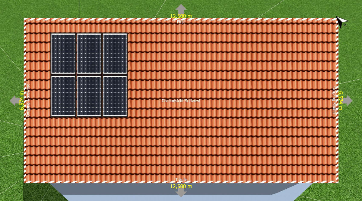 Netzautarke 2,7 kWp Photovoltaikanlage mit Heizstab für Ziegeldach