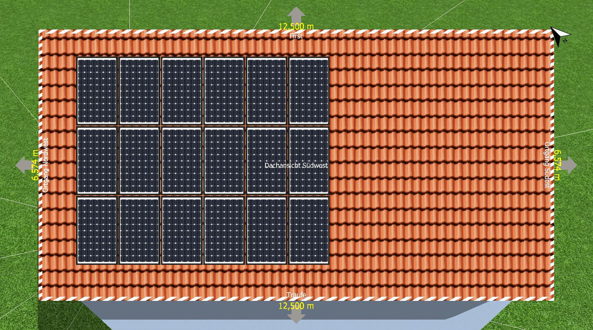 7 kWp PV-Anlage Trina Vertex S + KOSTAL PLENTICORE plus + BYD Speicher