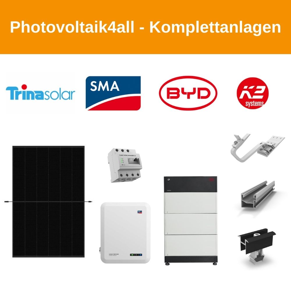 9,960 kWp Trina Vertex PV-Anlage + SMA Tripower 10.0 SE Hybridwechselrichter & BYD Speicher