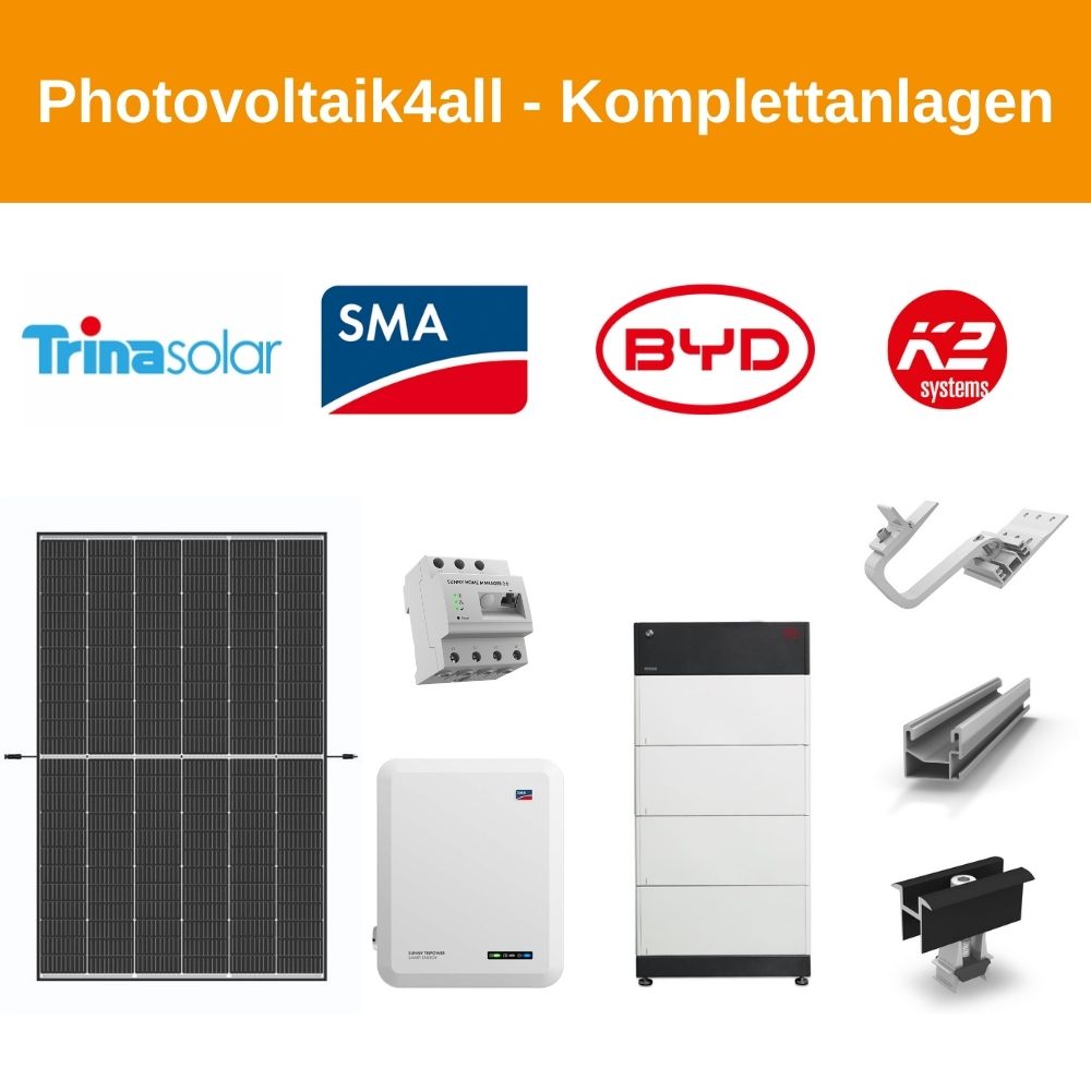 10,800 kWp Trina Vertex PV-Anlage + SMA Tripower 10.0 SE Hybridwechselrichter & BYD Speicher