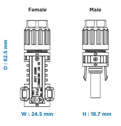 TYCO Solarlok PV4 Buchsen-Stecker minus