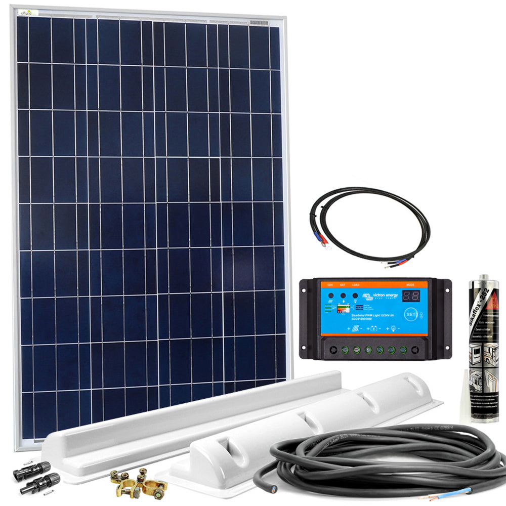 100W 12V Basic Wohnwagen Solar Komplett Set